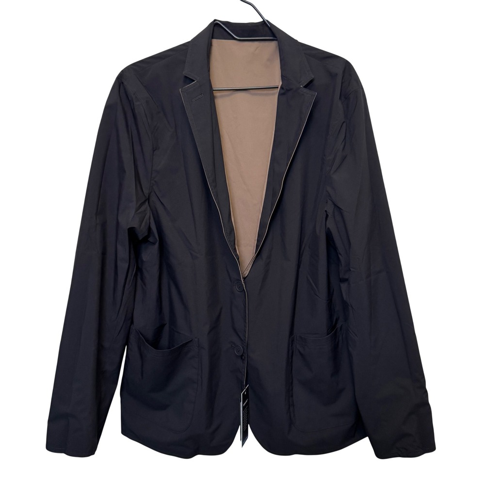 Kenneth Cole Mens Blazer L Tan Reversible Flex Water Repellent Techwear Modern